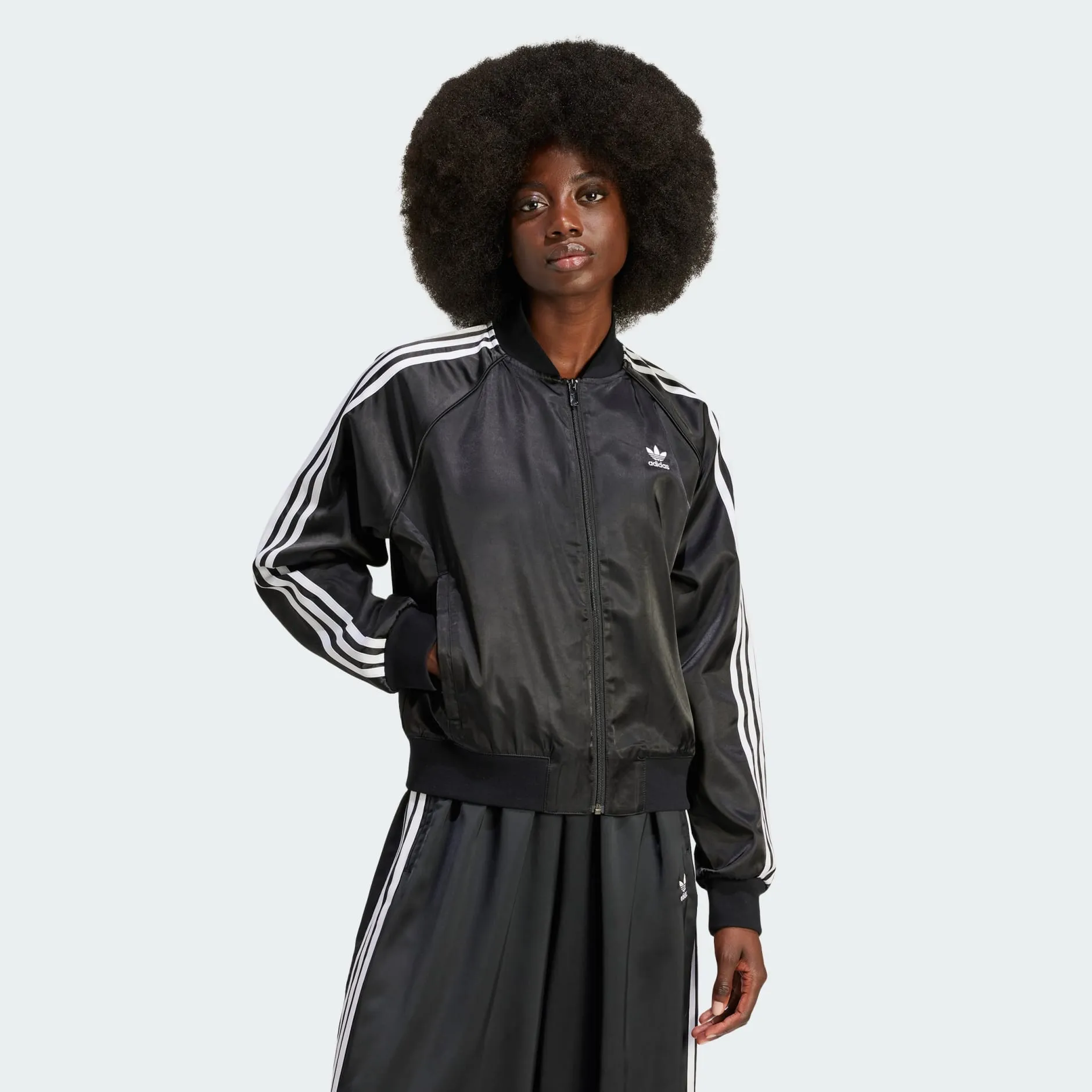 Adidas Women's SST Loose Satin Blouson - Black/White