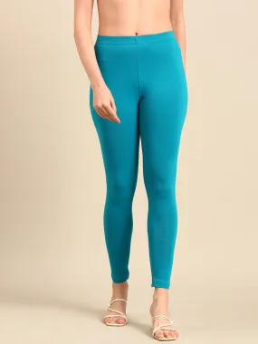 Ankle Length Leggings Cotton-Teal