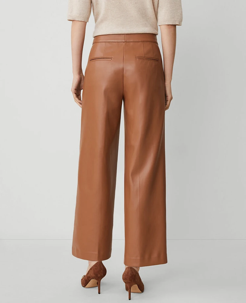 Ann Taylor The Straight Ankle Pant Faux Leather Sahara Women's