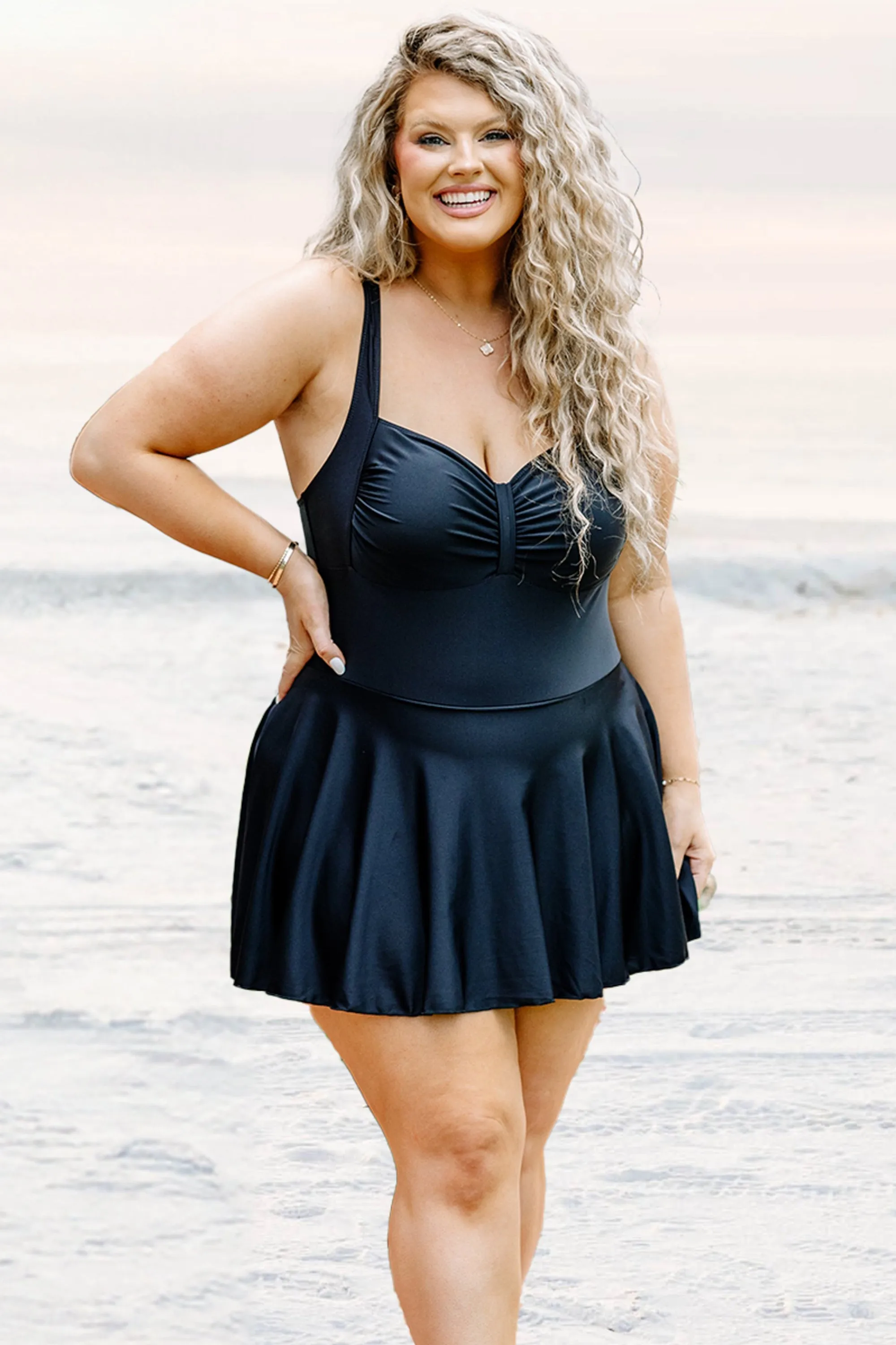 At The Pool Swim Dress, Black