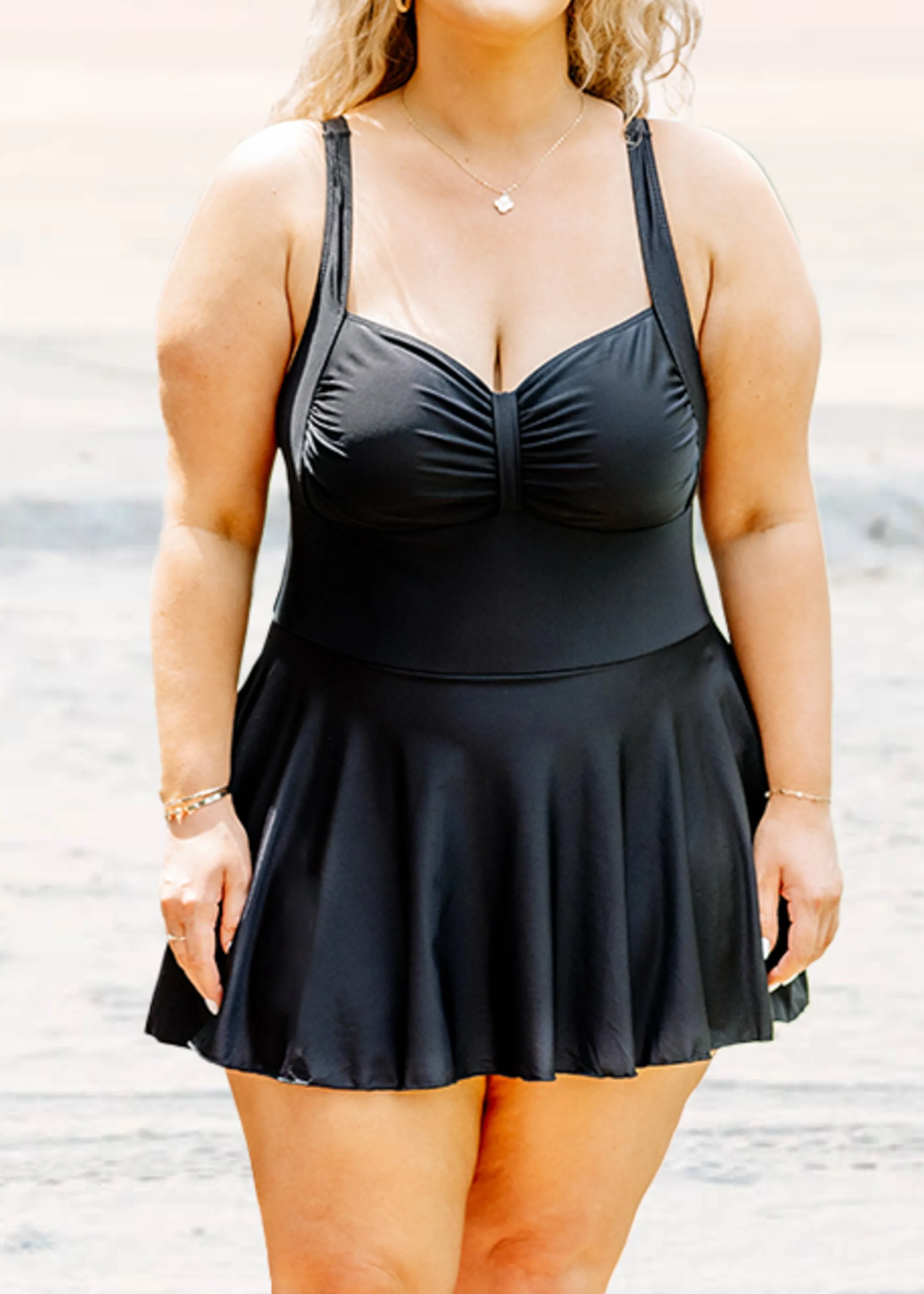 At The Pool Swim Dress, Black