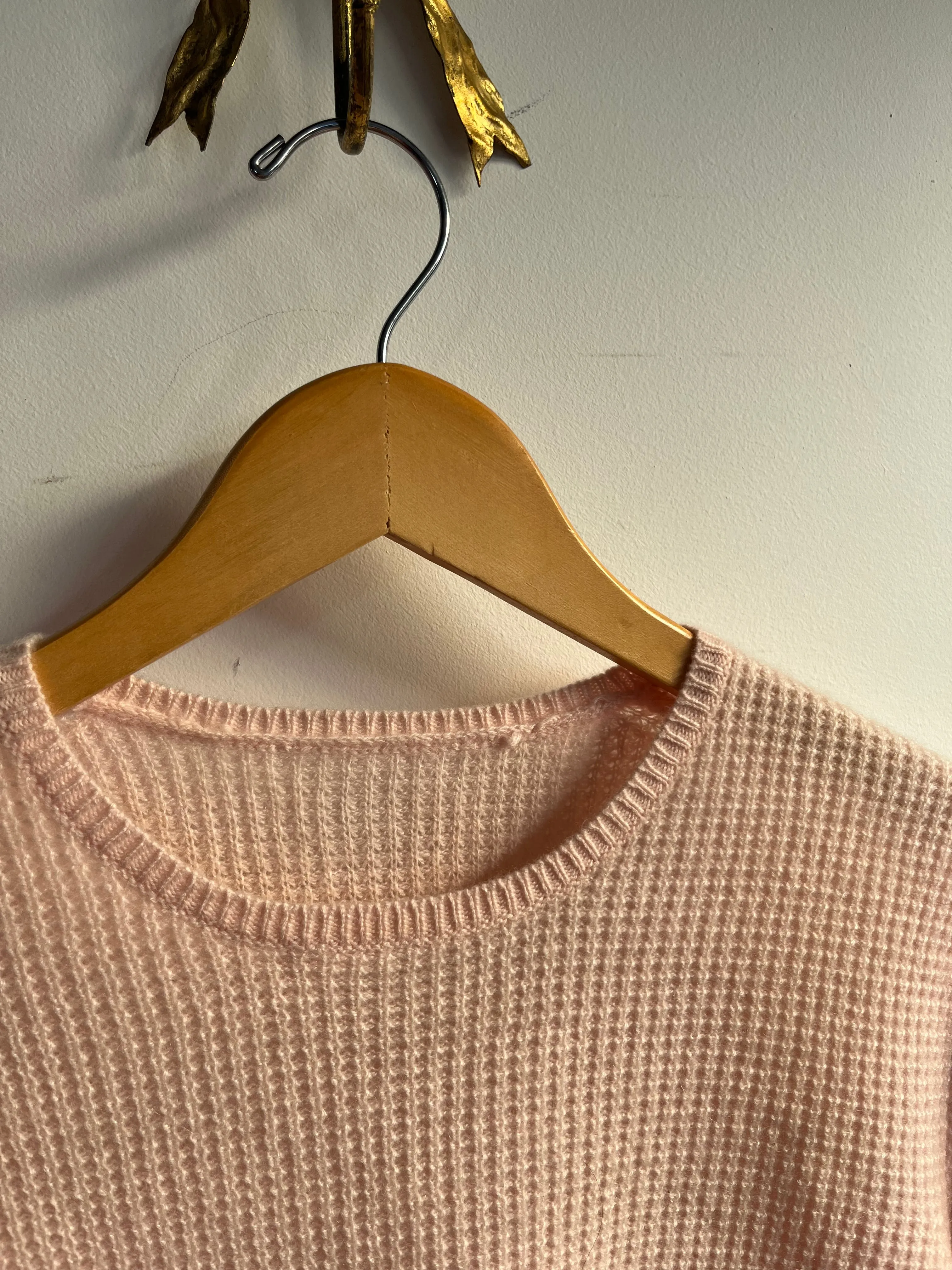 Baby Pink Waffle Sweater