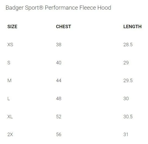 Badger Sport Unisex Performance Fleece Hood Black/Red - GBXC