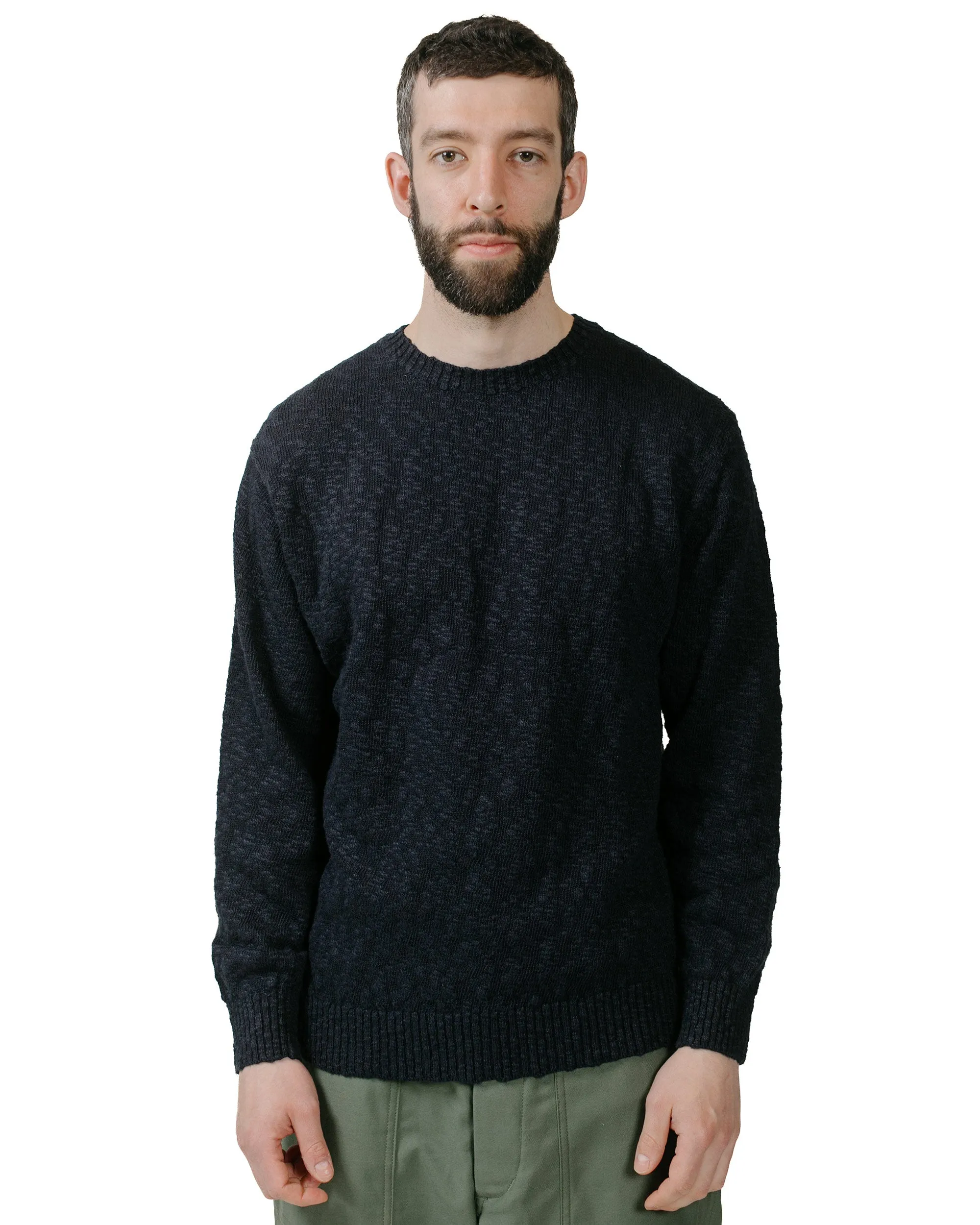 Beams Plus Crew Cotton Hemp 5G Navy