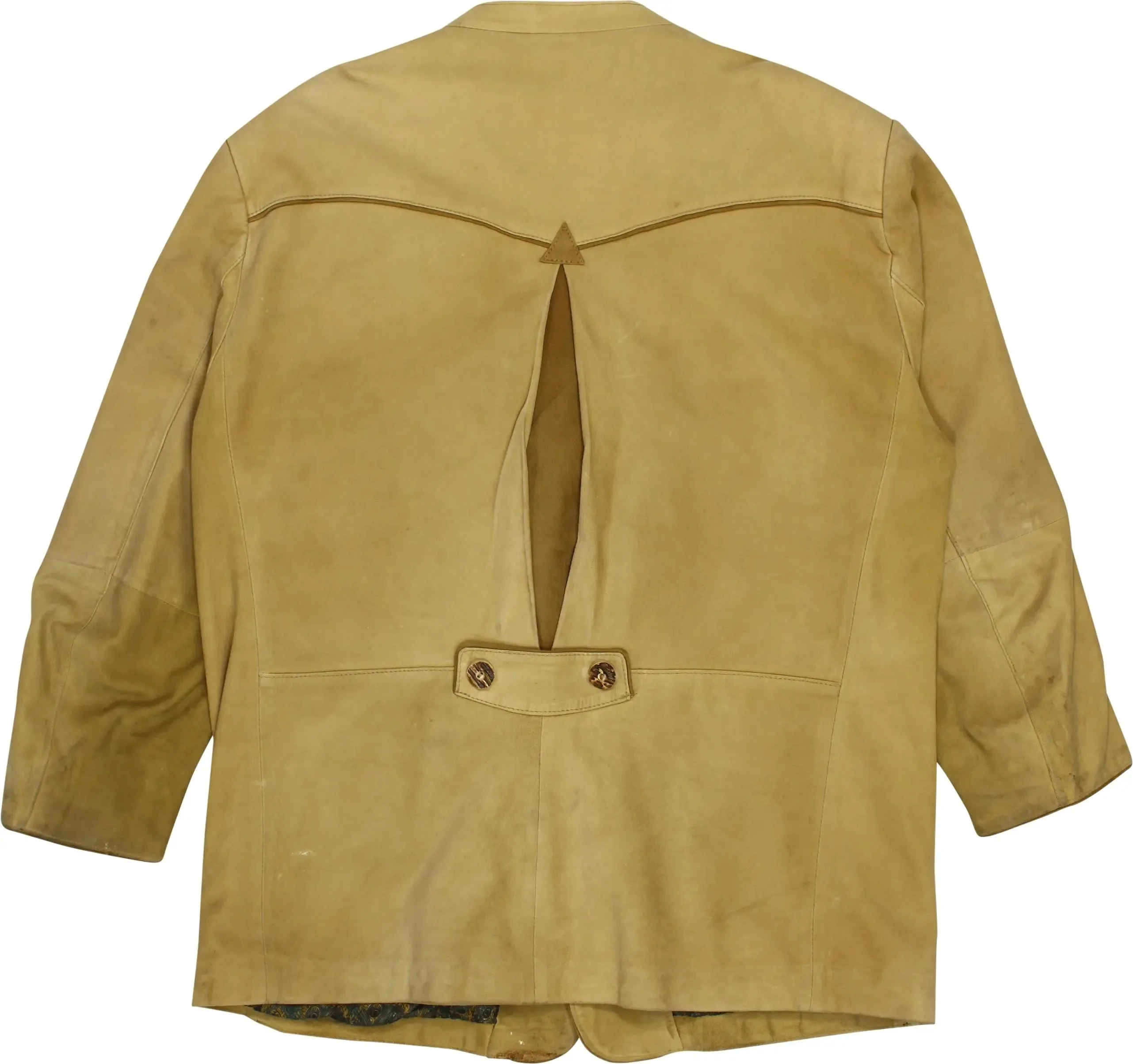 Beige Leather Coat | ThriftTale