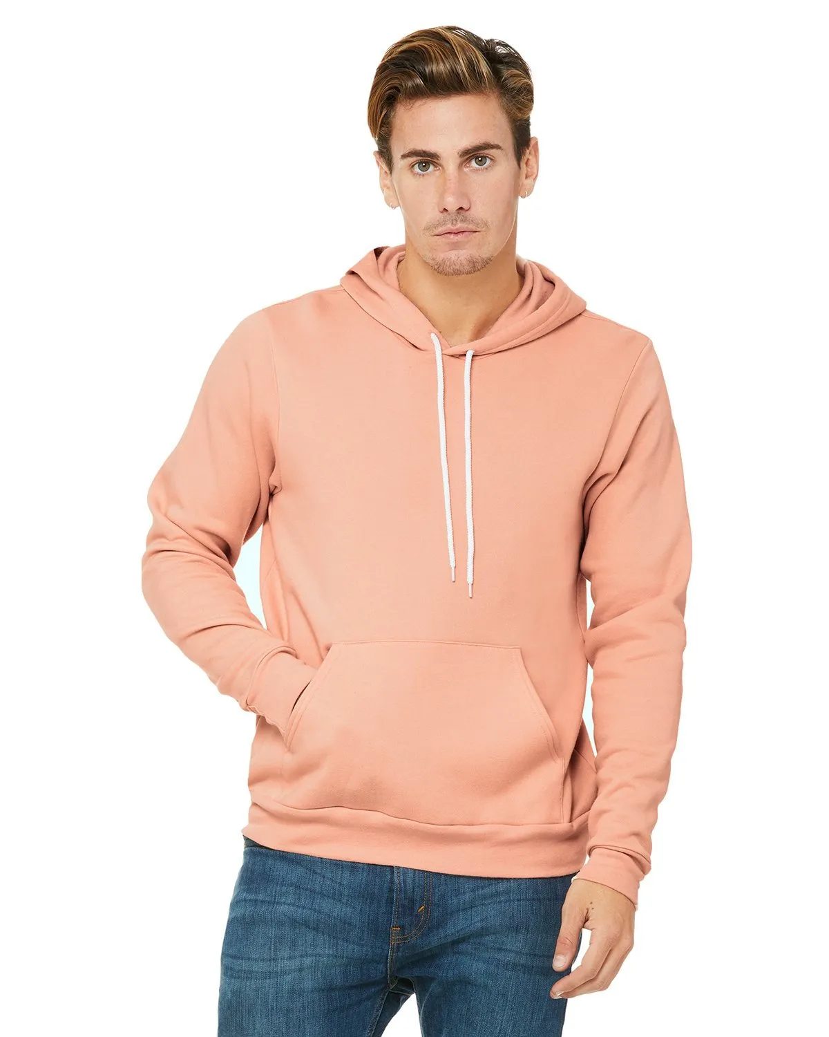 Bella + Canvas Unisex Sponge Fleece Pullover Hoodie 3719 Peach