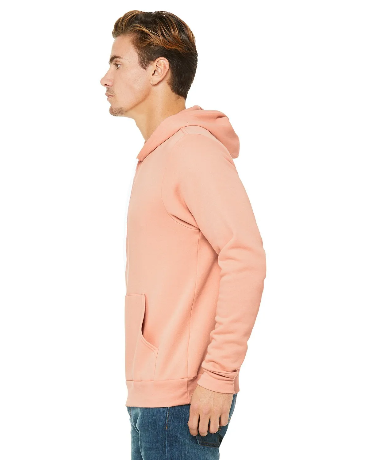 Bella + Canvas Unisex Sponge Fleece Pullover Hoodie 3719 Peach