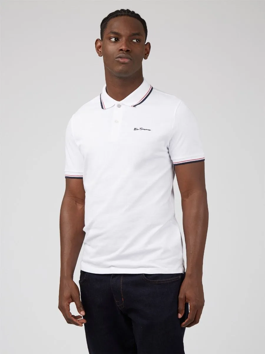 Ben Sherman Casual Short Sleeve Polo Shirt White