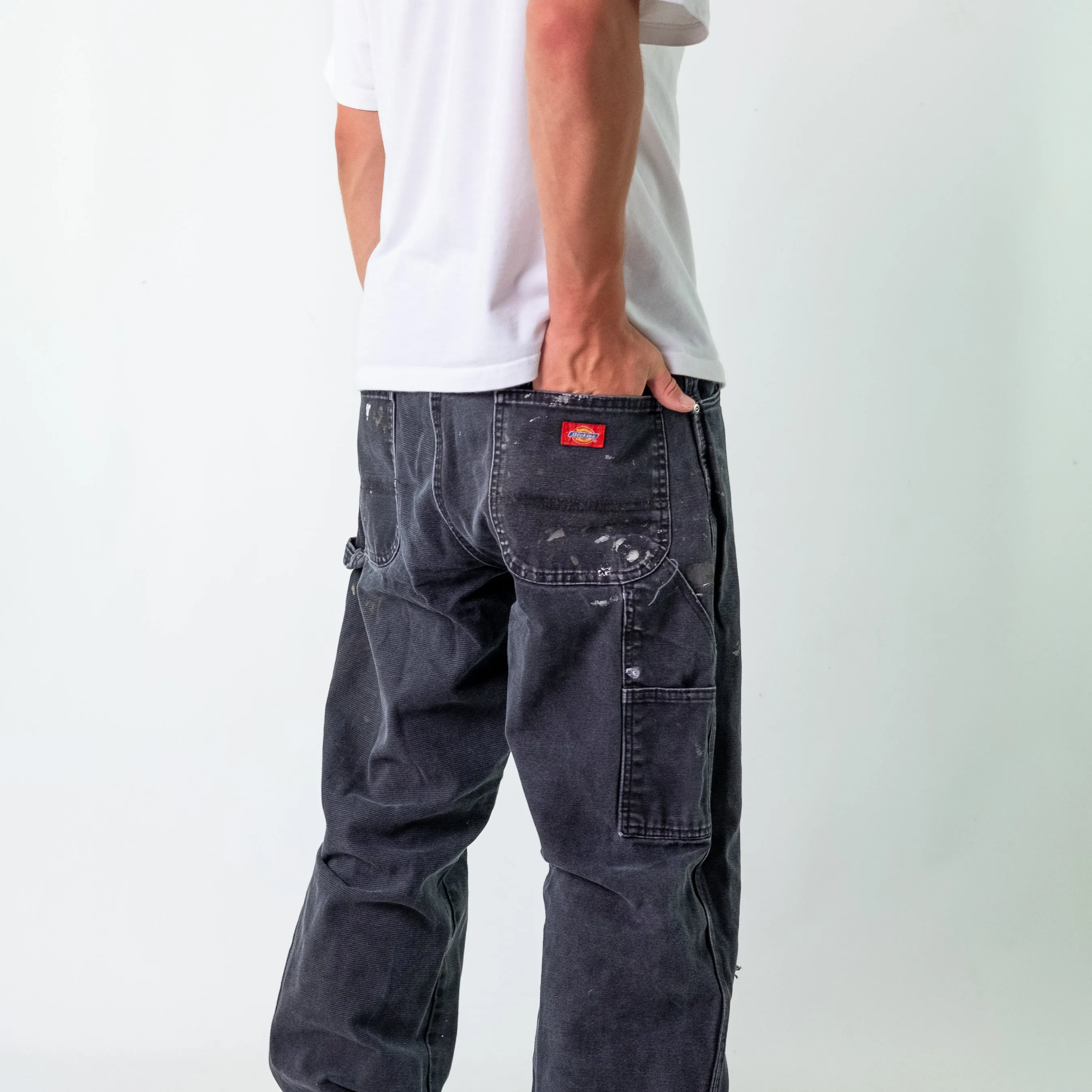 Black 90s Dickies Denim Carpenter Jeans Baggy Pants (34x34)