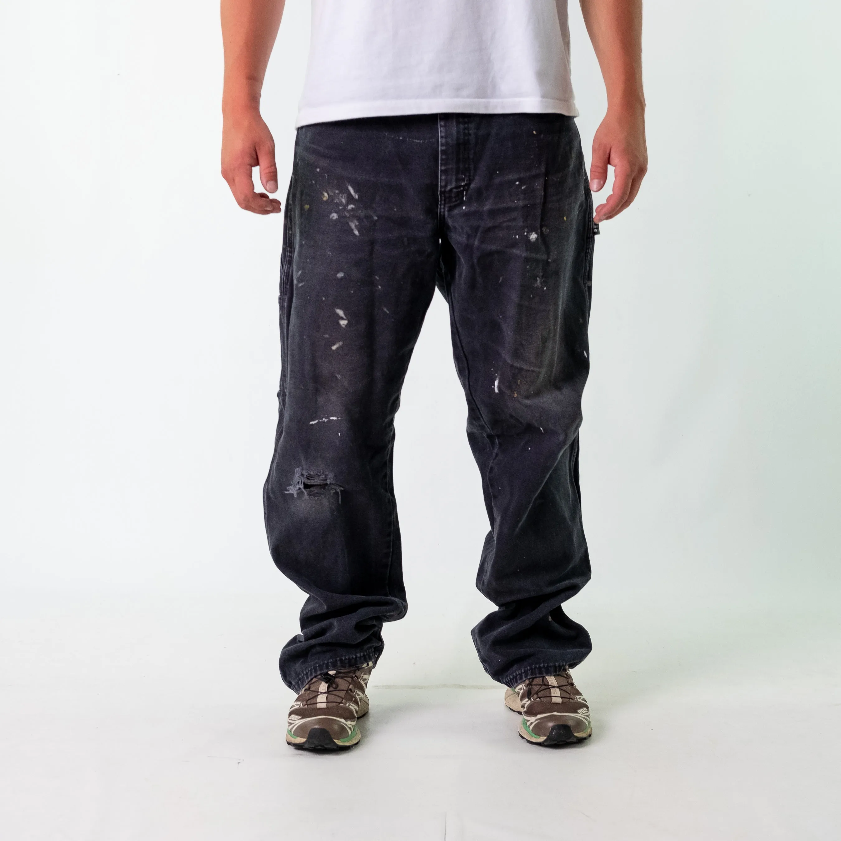 Black 90s Dickies Denim Carpenter Jeans Baggy Pants (34x34)