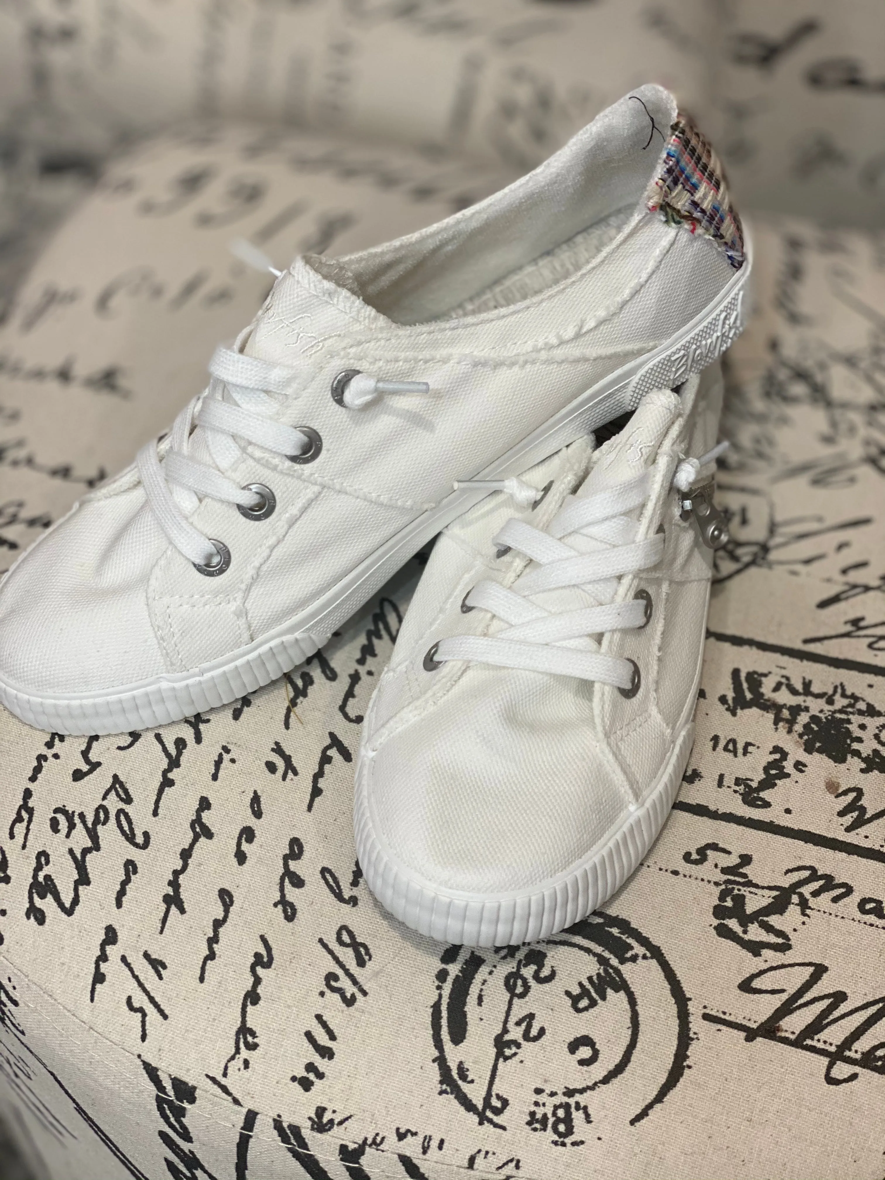 Blowfish White Smoked Canvas Fruit Sneaker