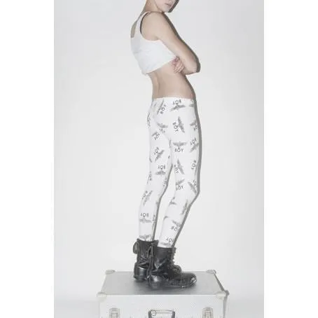 BOY LONDON BOY LONDON REPEAT LEGGINGS WHITE/BLACK BOYREPL-WBK