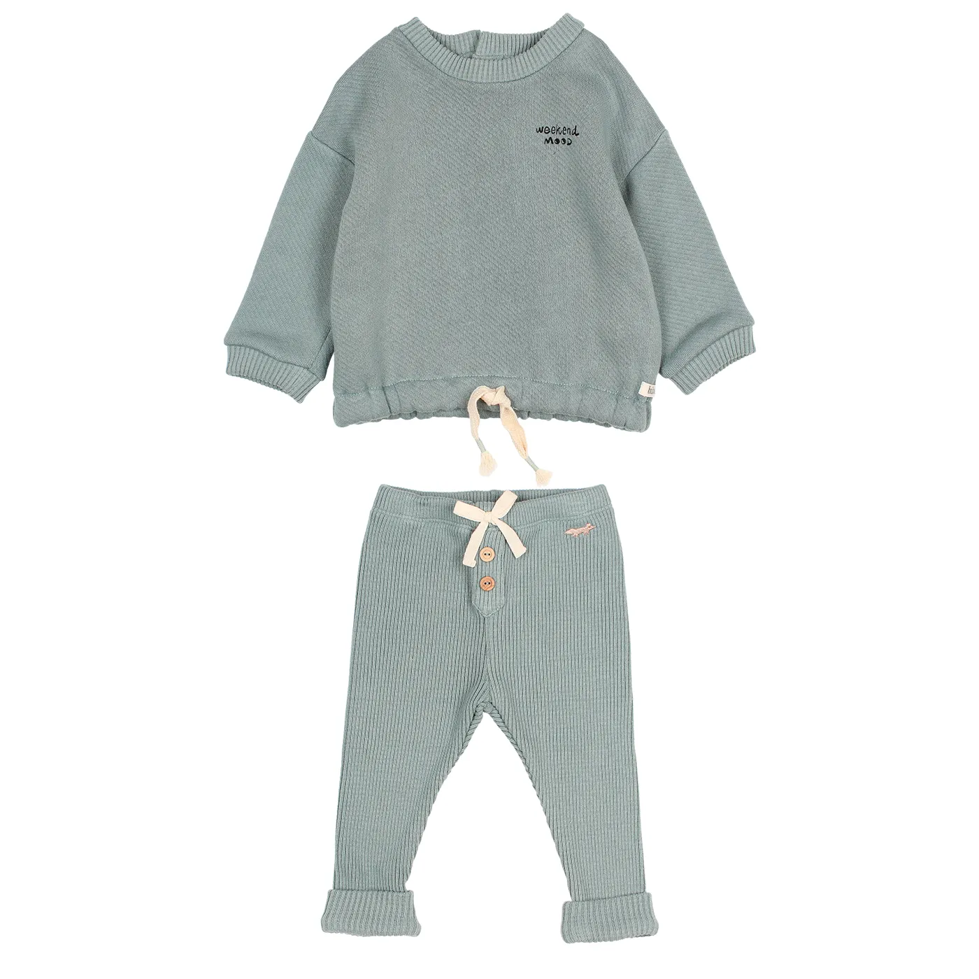 Buho Baby 2Pc Weekend Sweatshirt & Rib Legging Outfit