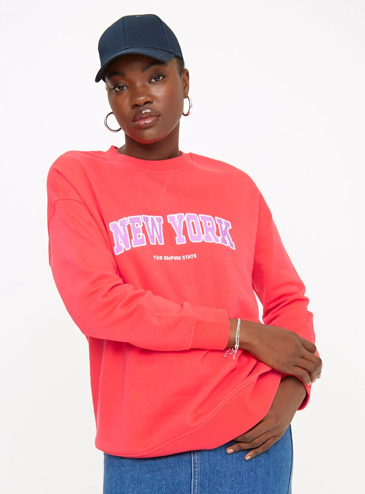 Buy Coral Oversized New York Sweatshirt XXL | Hoodies and sweatshirts | Tu