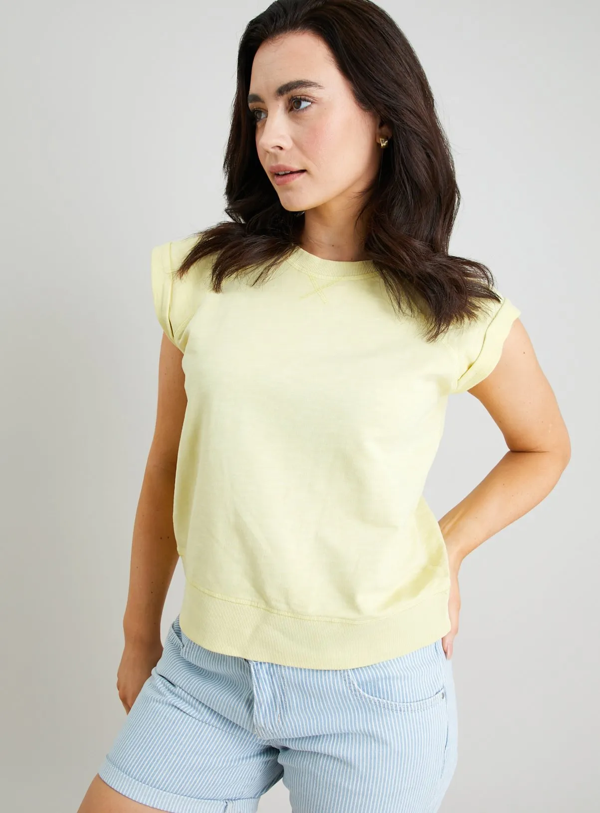 Buy Light Yellow Dyed Sleeveless Sweatshirt M | Hoodies and sweatshirts | Tu