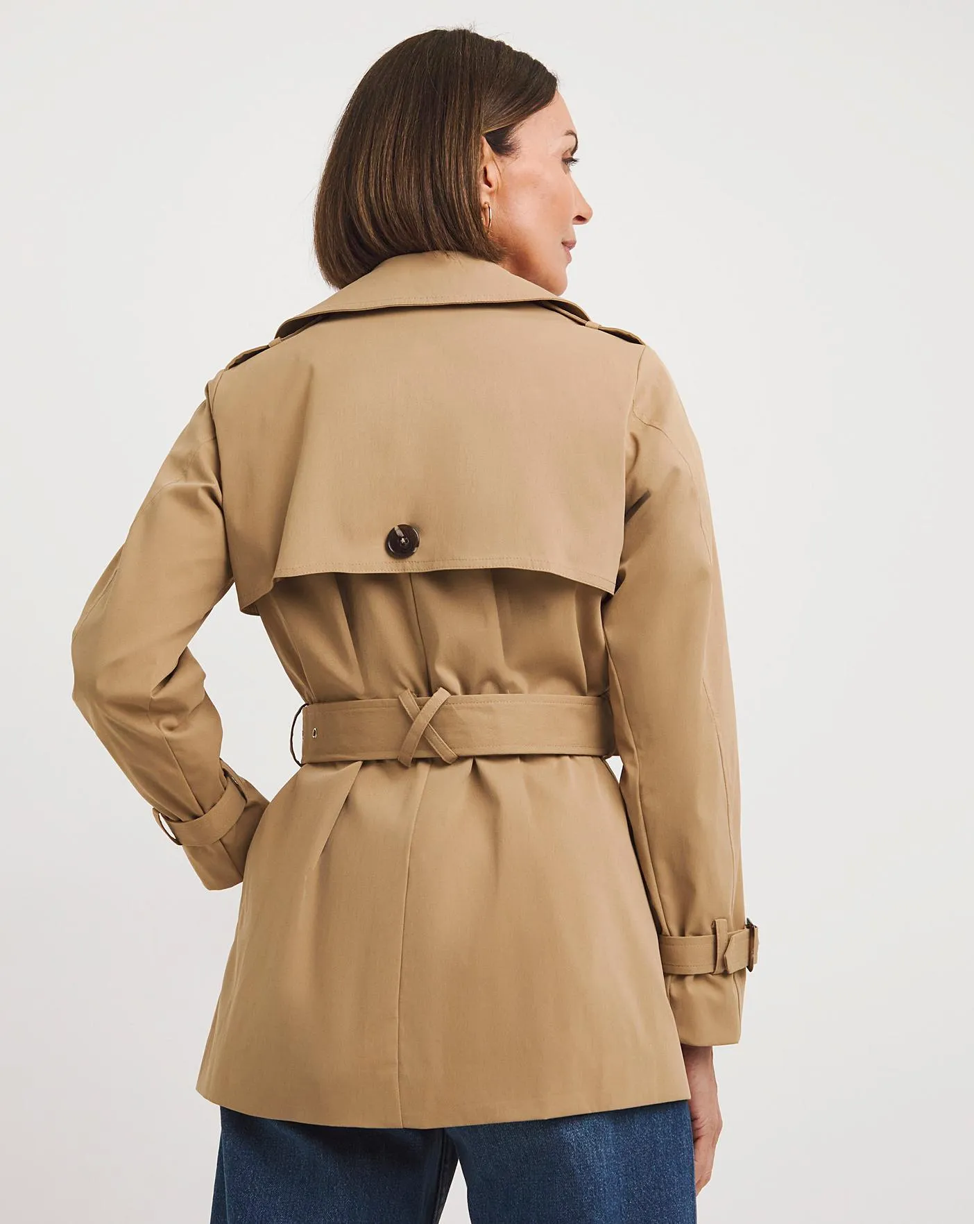 Camel Short Trench Coat