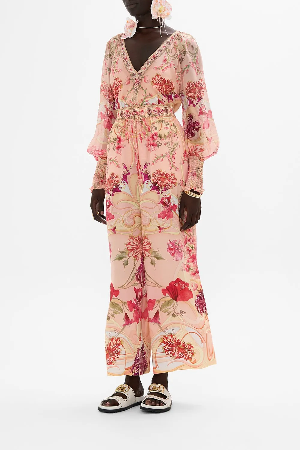 Camilla Straight Leg Pant in Blossoms & Brushstrokes