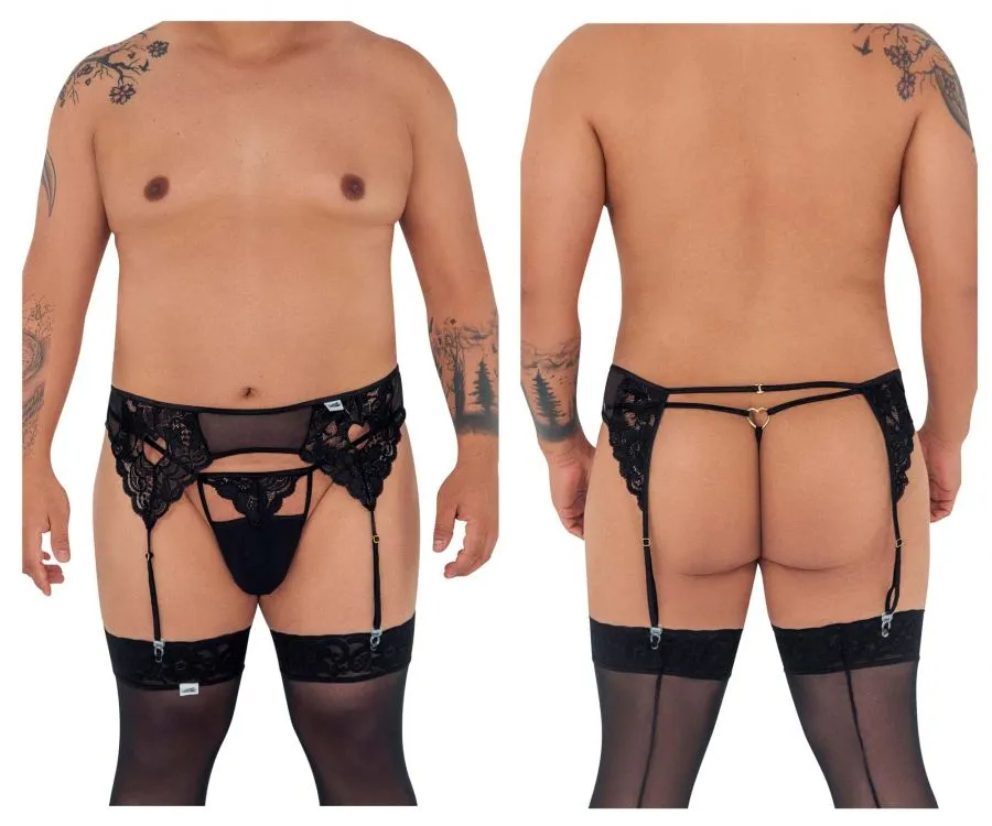 CandyMan 99589X Lace Garther G-String Color Black