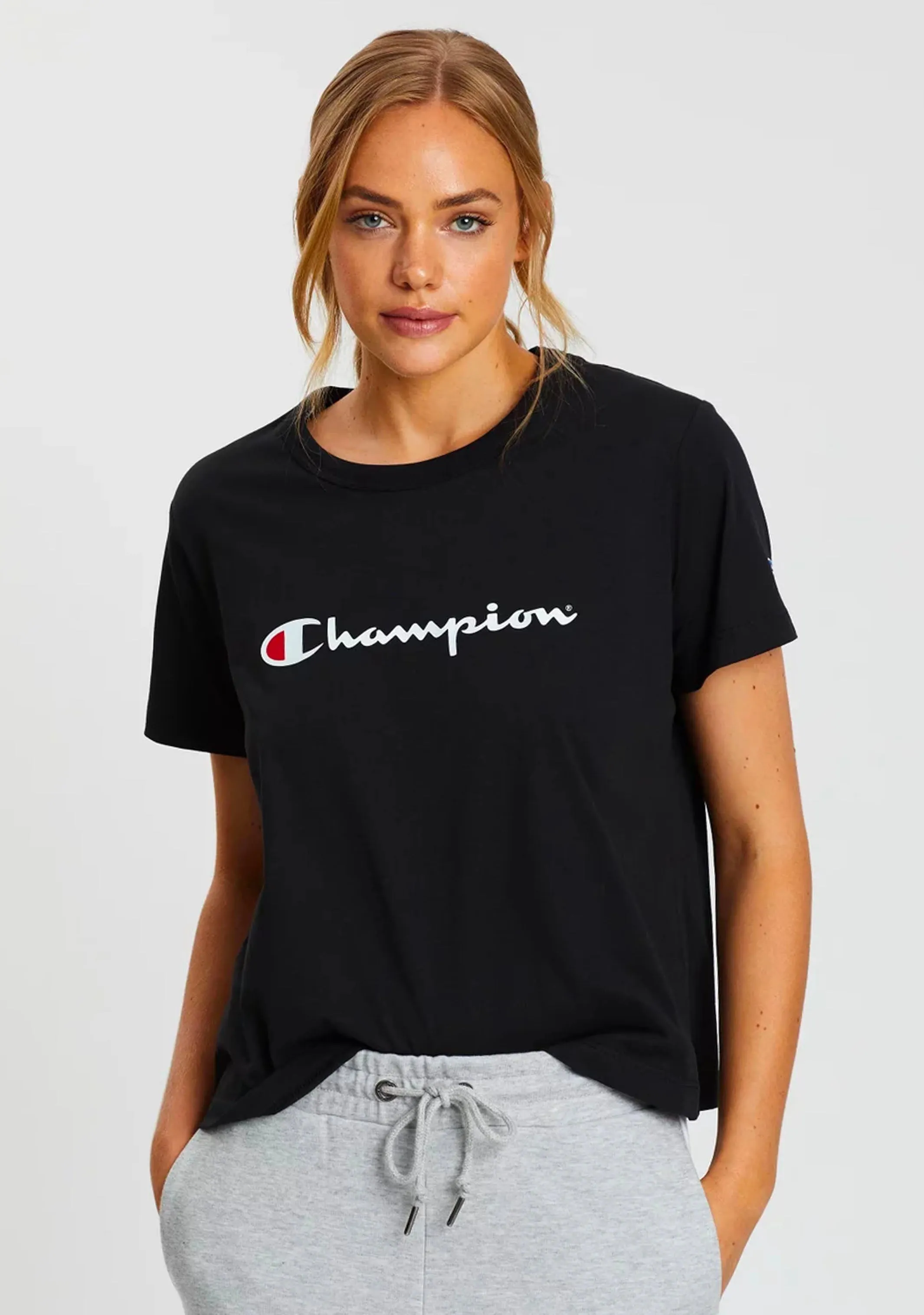 Champion Womens Script Short Sleeve Tee Black  CVRGN BLK