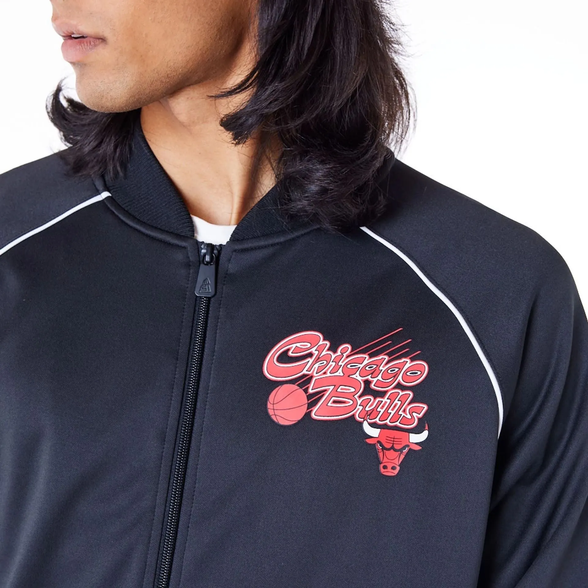 Chicago Bulls NBA Script Black Track Jacket