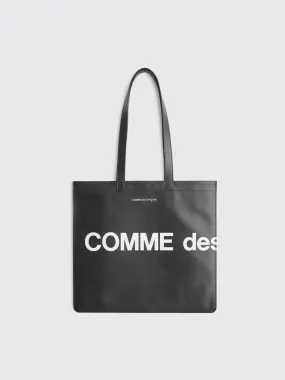 Comme des Garçons Wallet Huge Logo Leather Bag Black