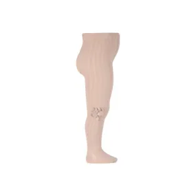 Condor Rib Tights W Wool Flower Applic 2.466-334Stone