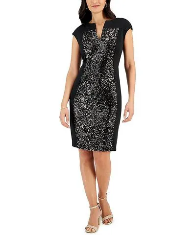 Connected Apparel Womens Sequin Mini Cocktail And Party Dress