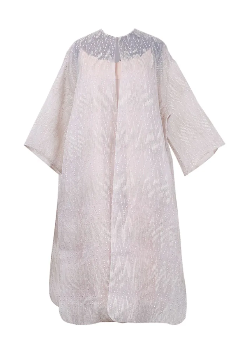 Cream Tirto Tedjo Organza Embroidered Coat