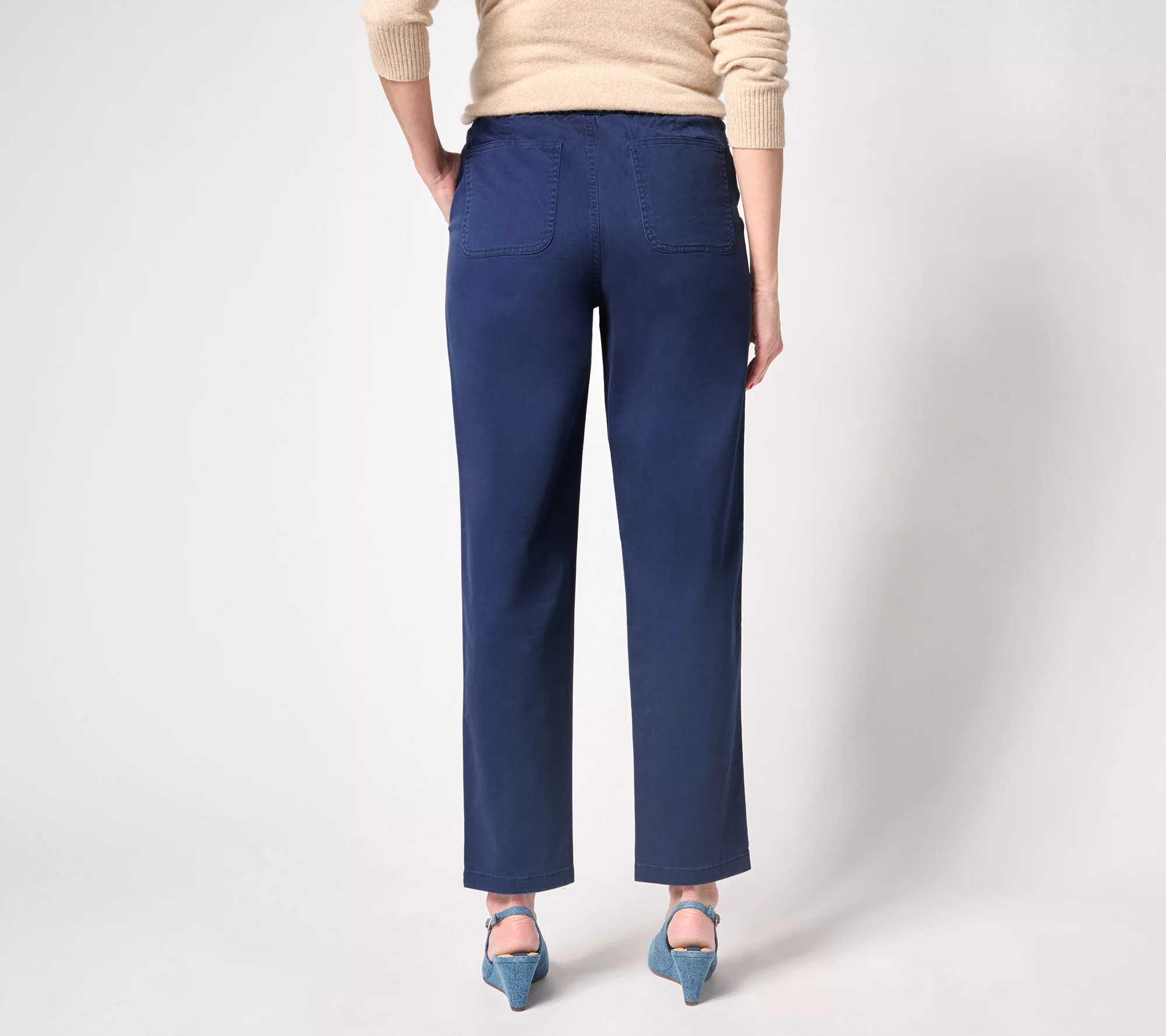 Denim & Co. Tall EasyWear Twill Straight Leg Pant w/ Pockets