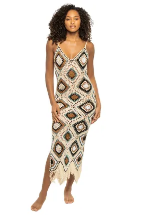 Diamond Crochet Midi Dress