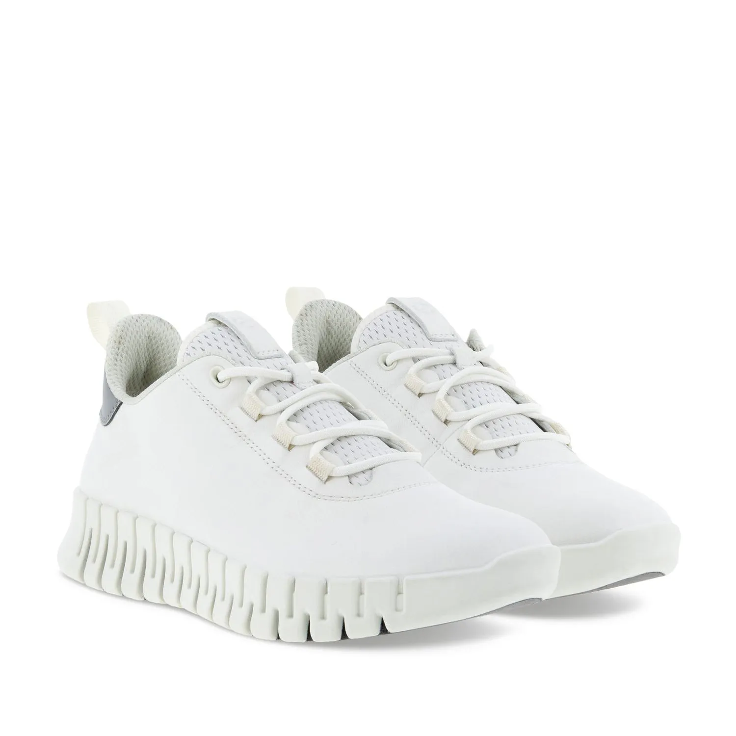 ECCO Women's 218203 Gruuv Sneaker in White/light Grey