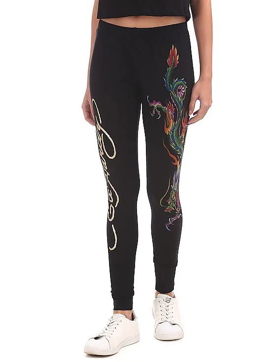 EdHardy Women Printed Embellished Leggings