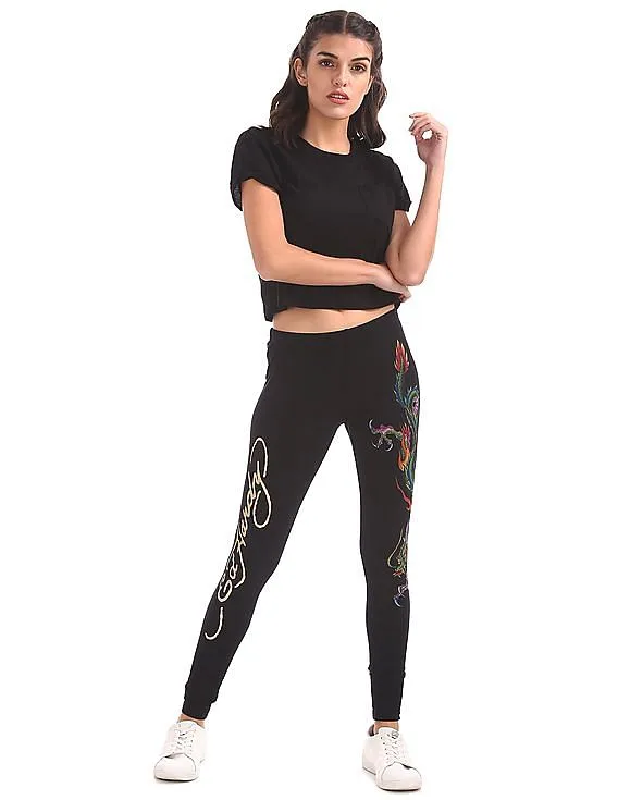 EdHardy Women Printed Embellished Leggings