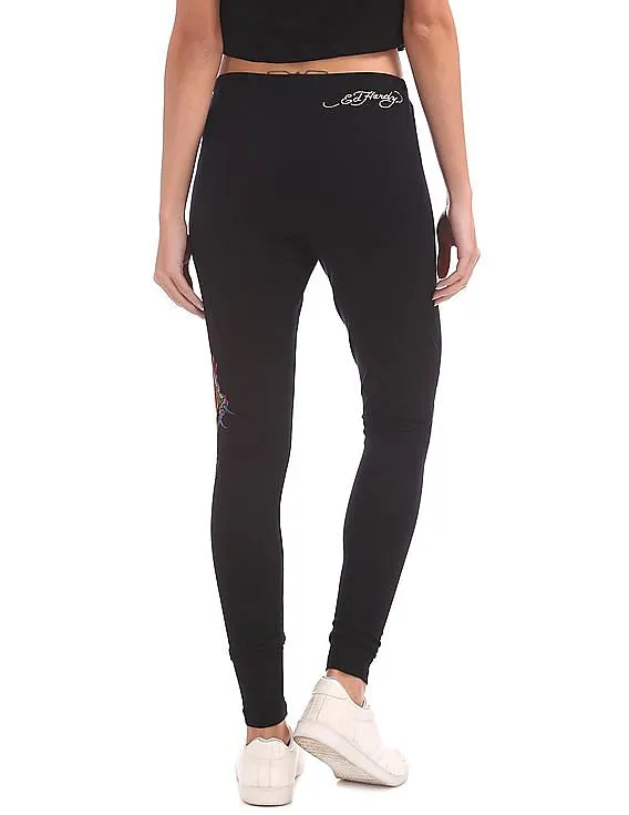 EdHardy Women Printed Embellished Leggings