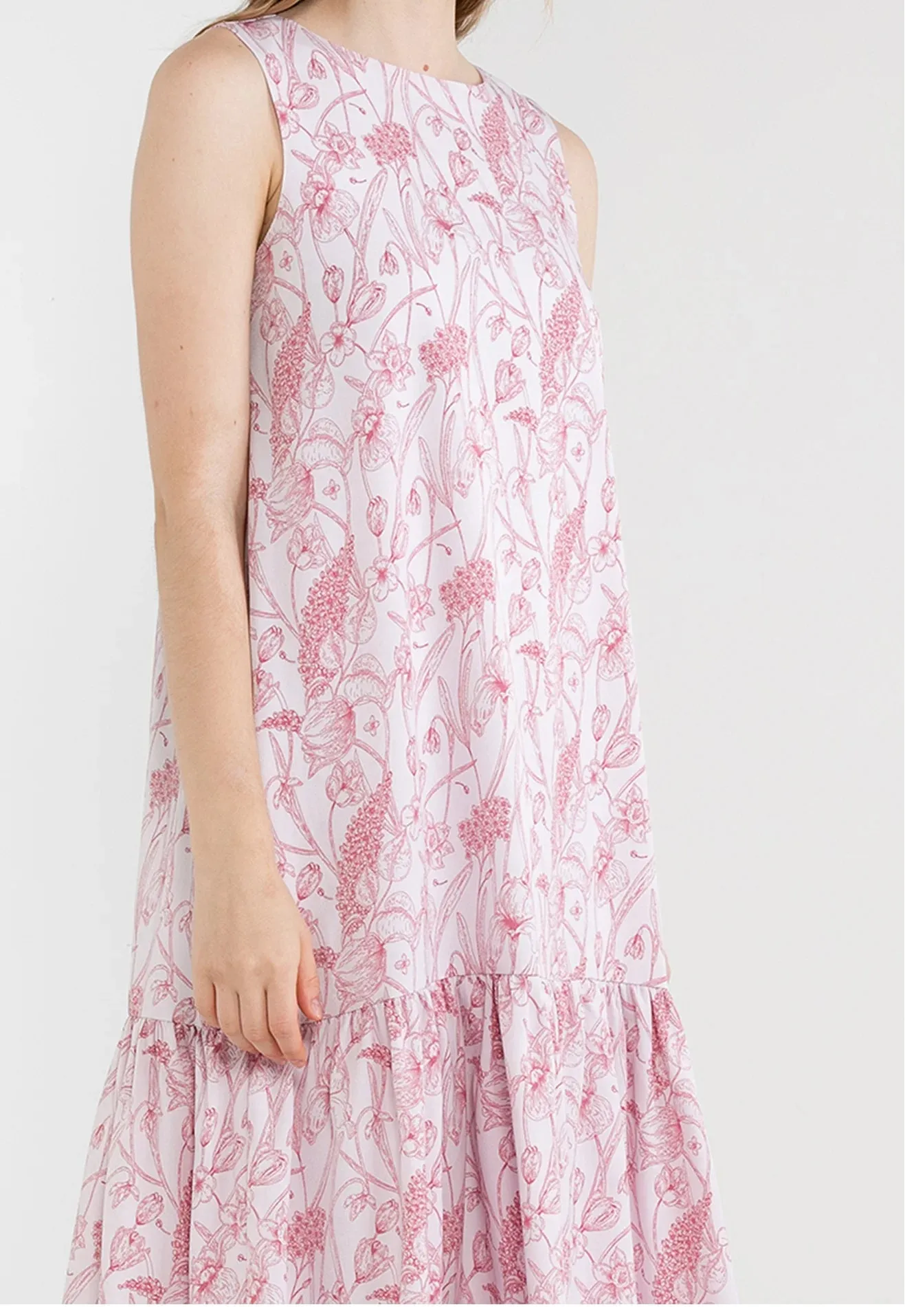 ELLE Apparel Orchid Printed Sleeveless Maxi Dress