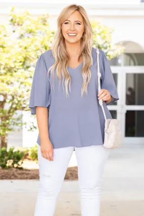 Ever So Effortless Top, Slate Blue