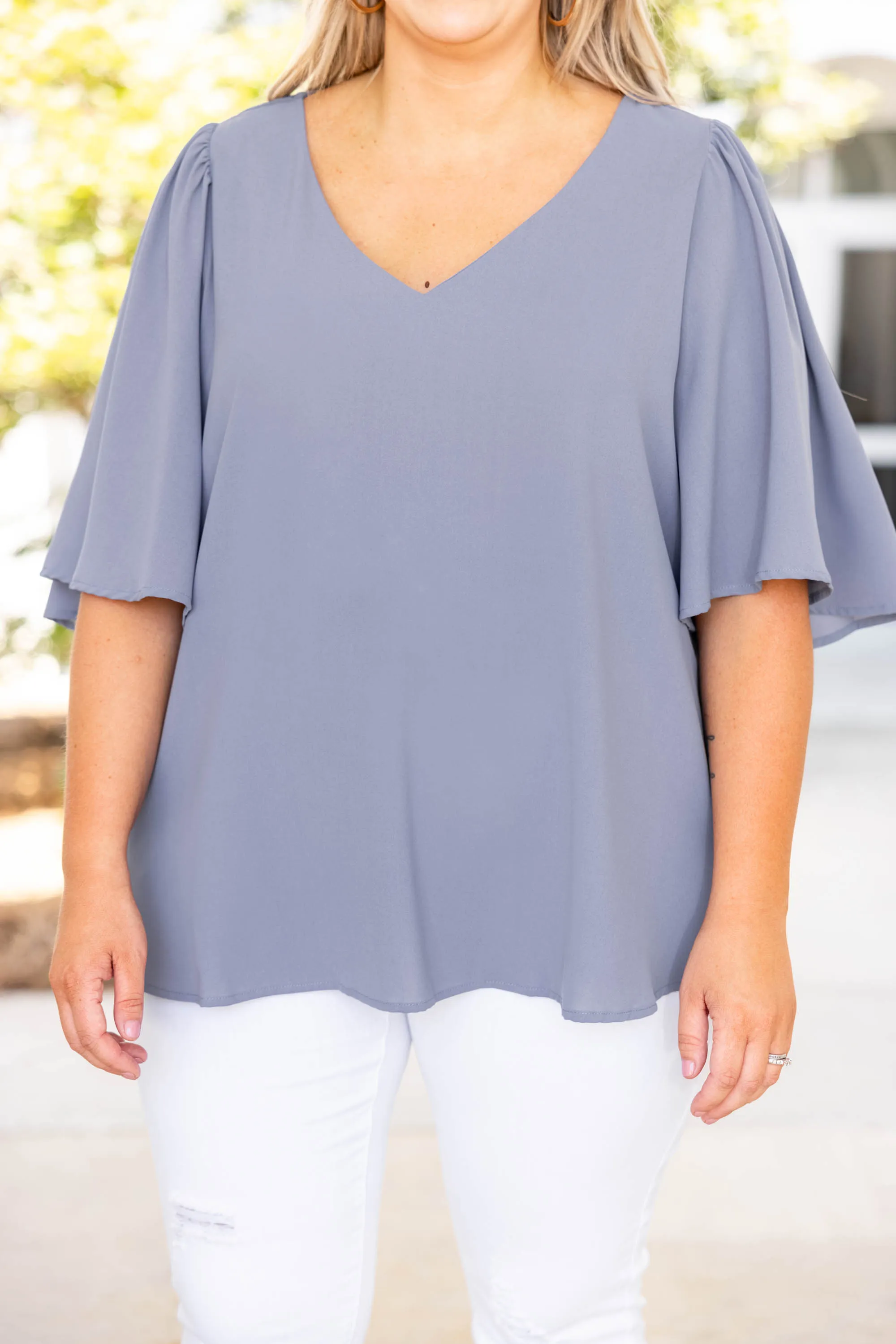 Ever So Effortless Top, Slate Blue