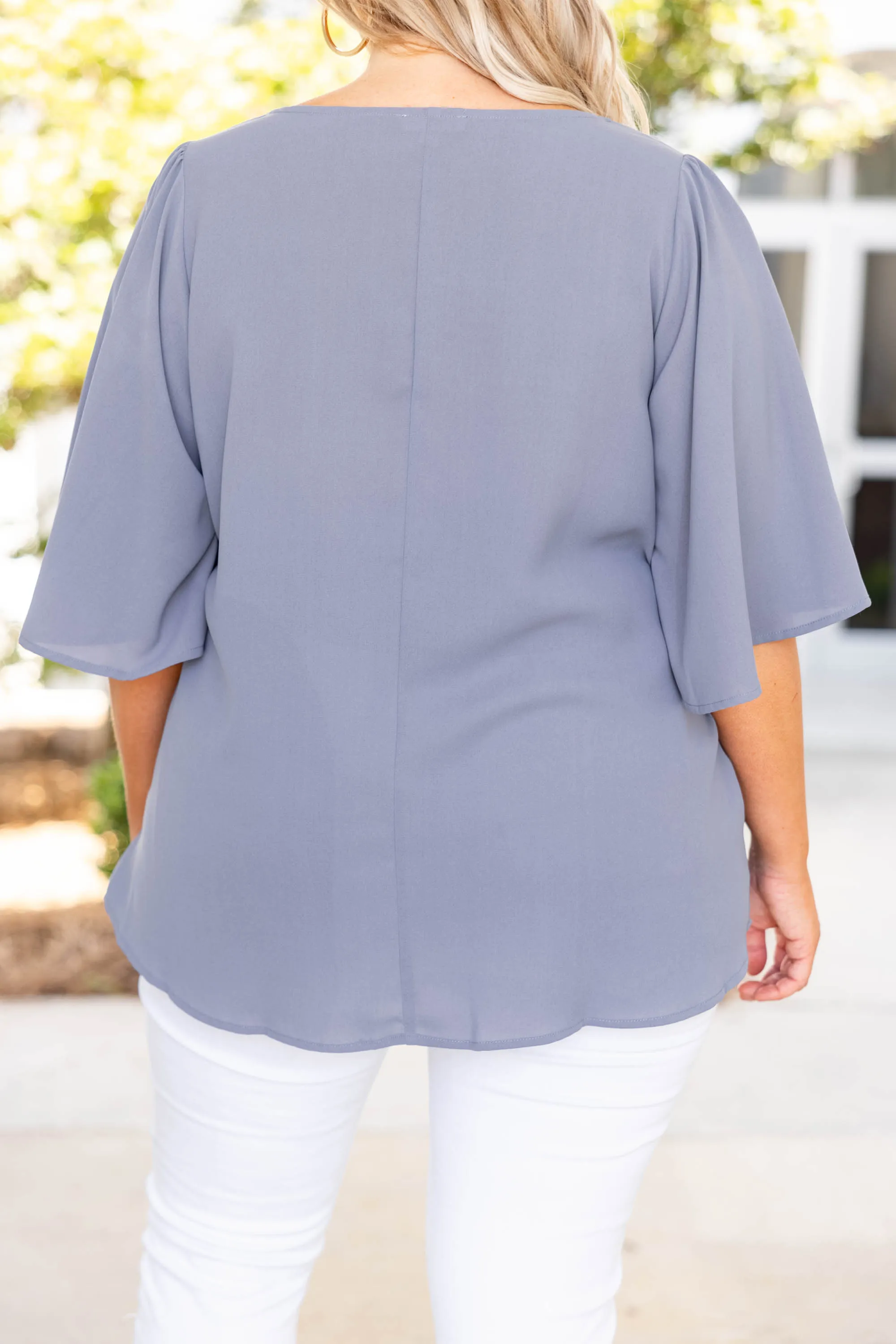 Ever So Effortless Top, Slate Blue