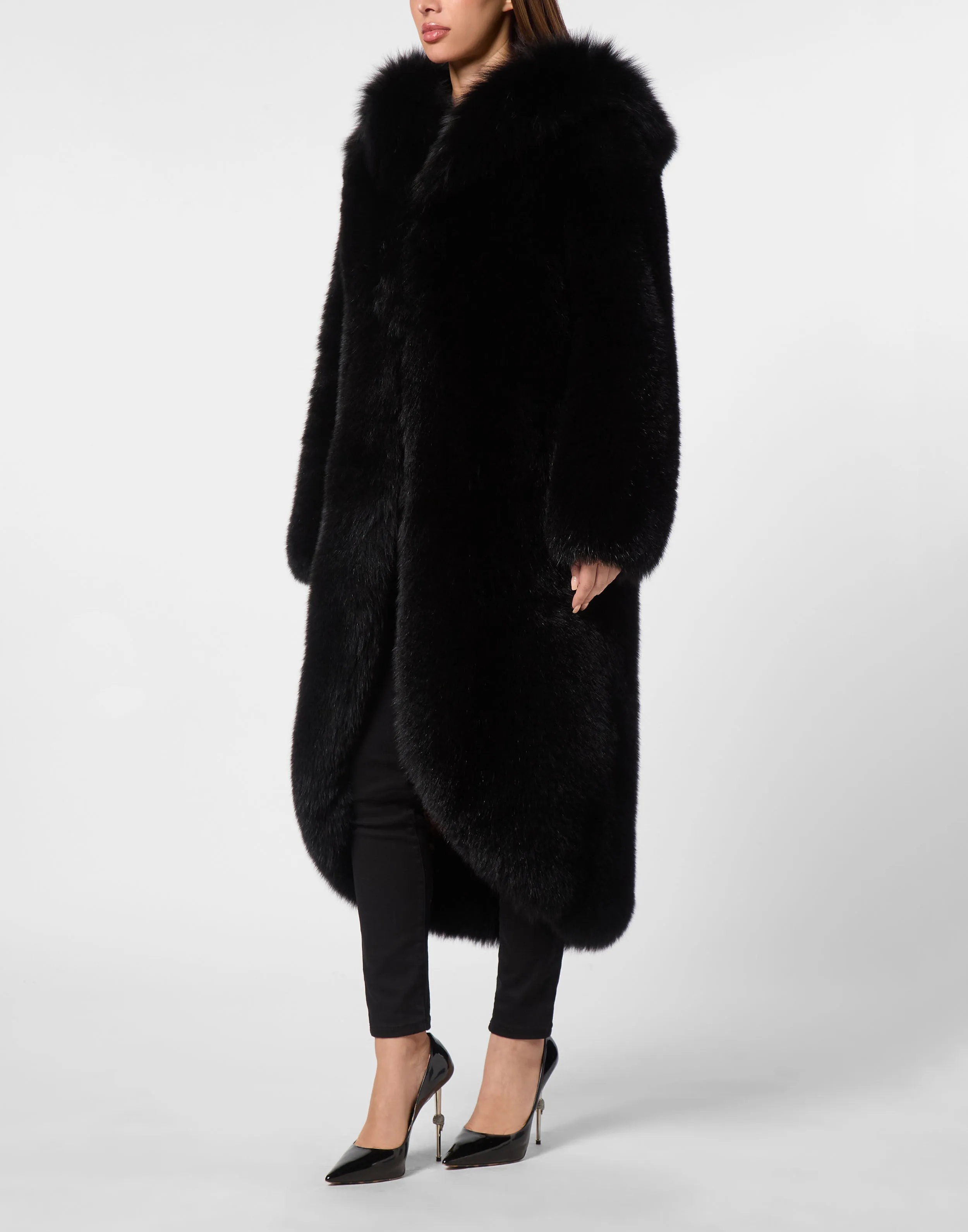 Fox Fur Oversize Coat Long