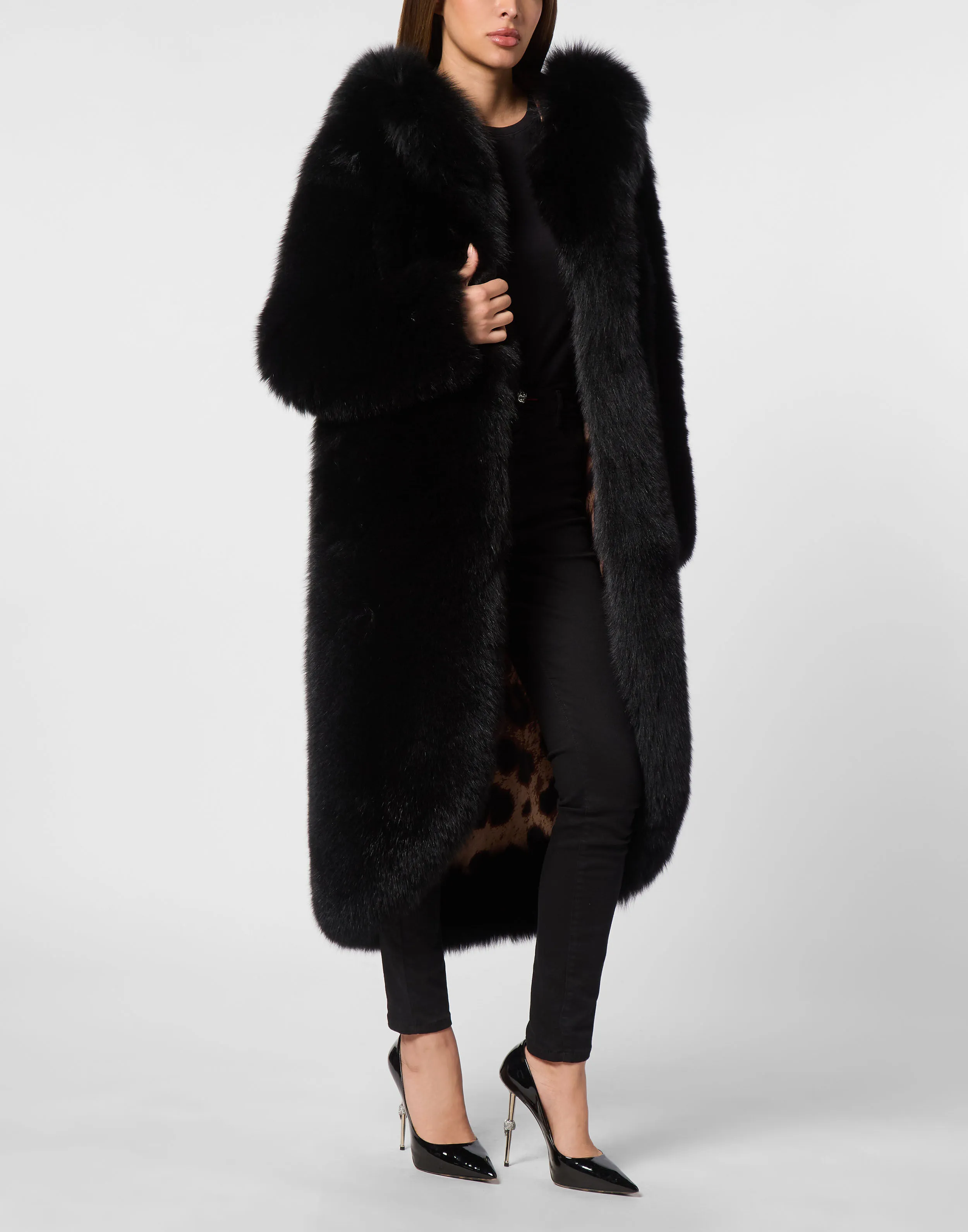 Fox Fur Oversize Coat Long