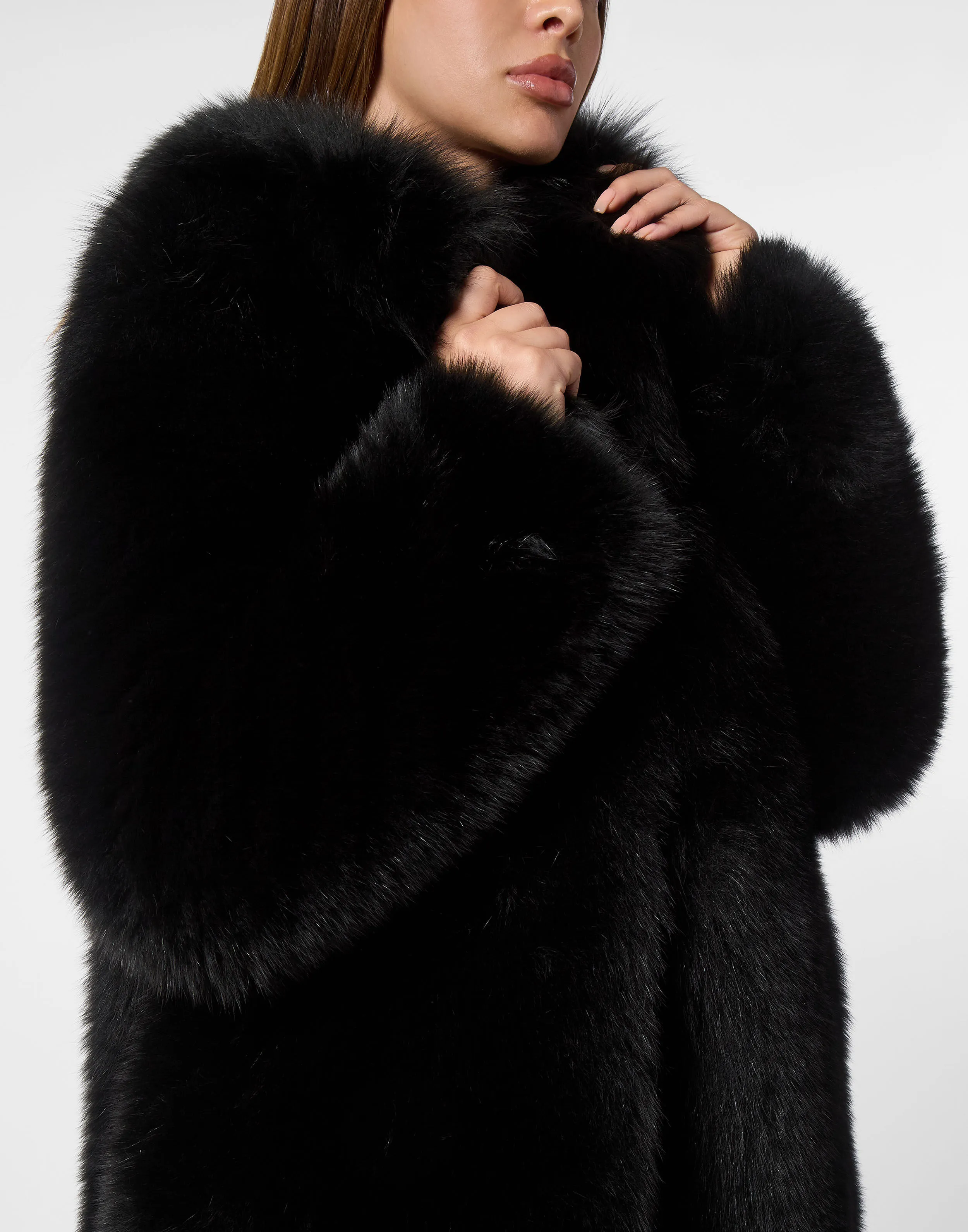 Fox Fur Oversize Coat Long