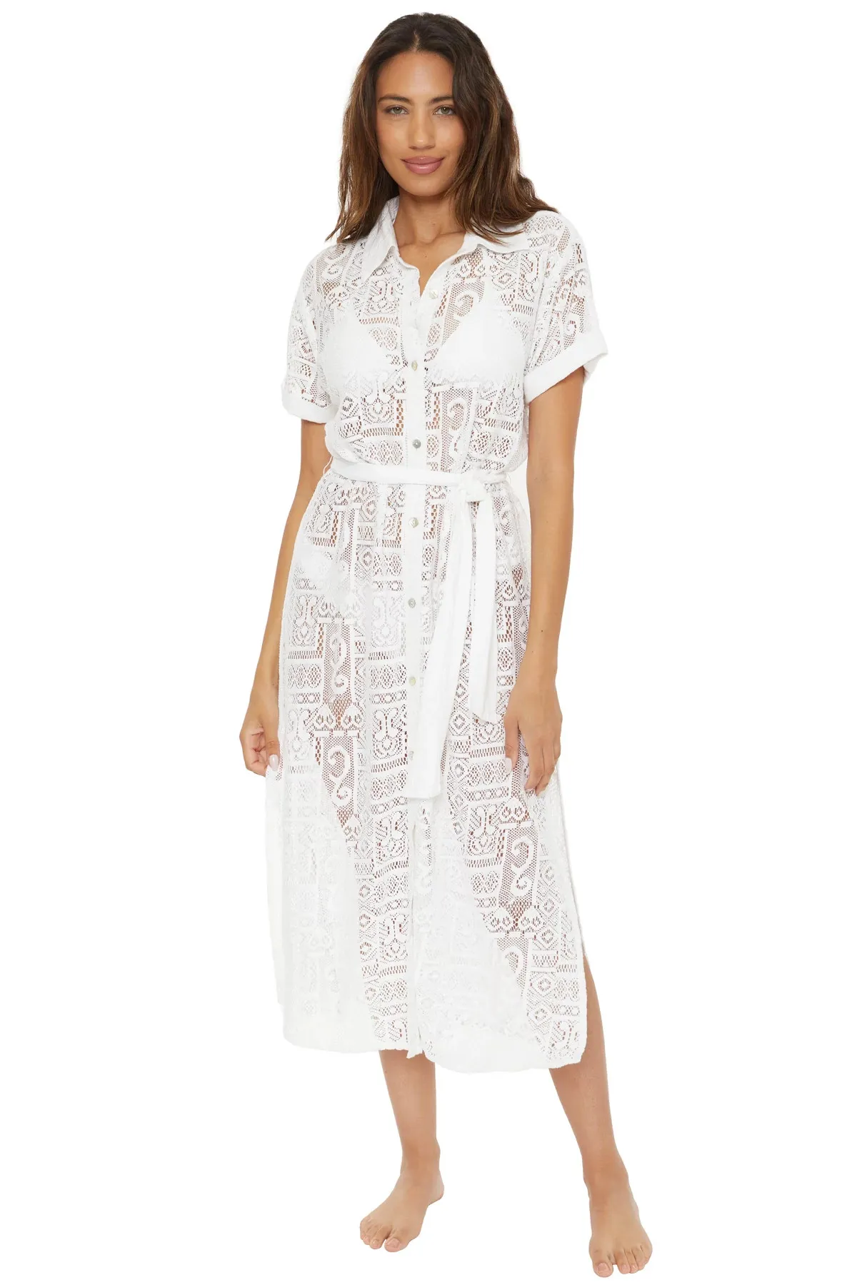 Gauzy Lace Midi Dress