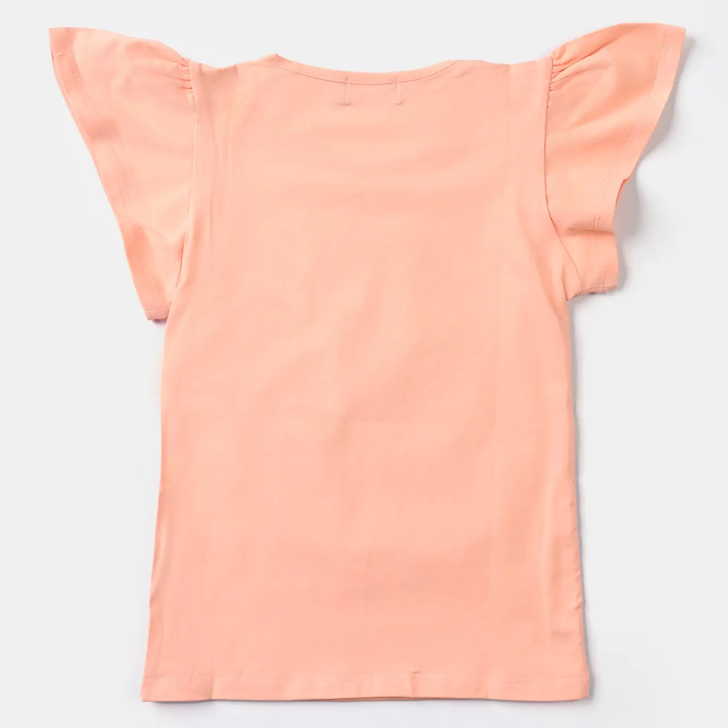 Girls Lycra Jersey T-Shirt Character-Peach