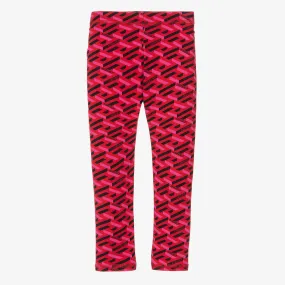 Girls Pink Greca Leggings