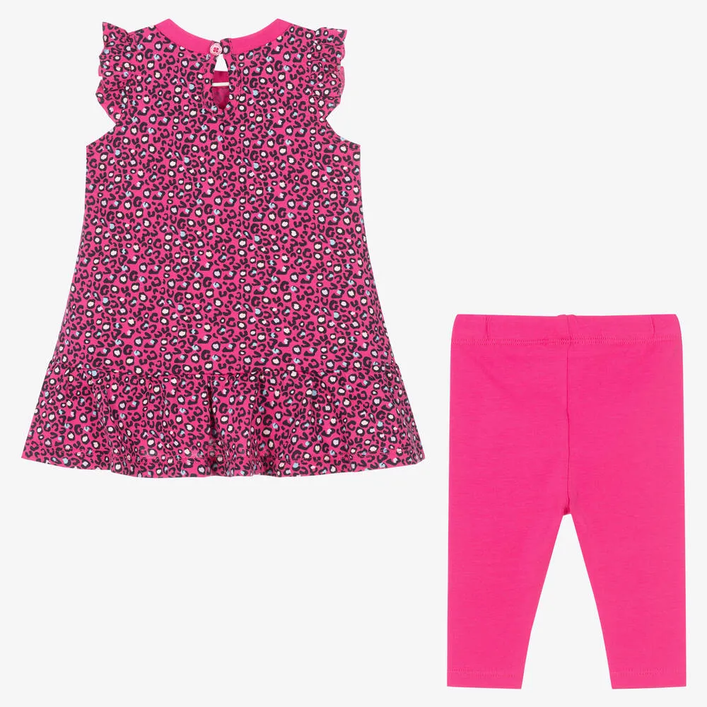 Girls Pink Top & Leggings Set