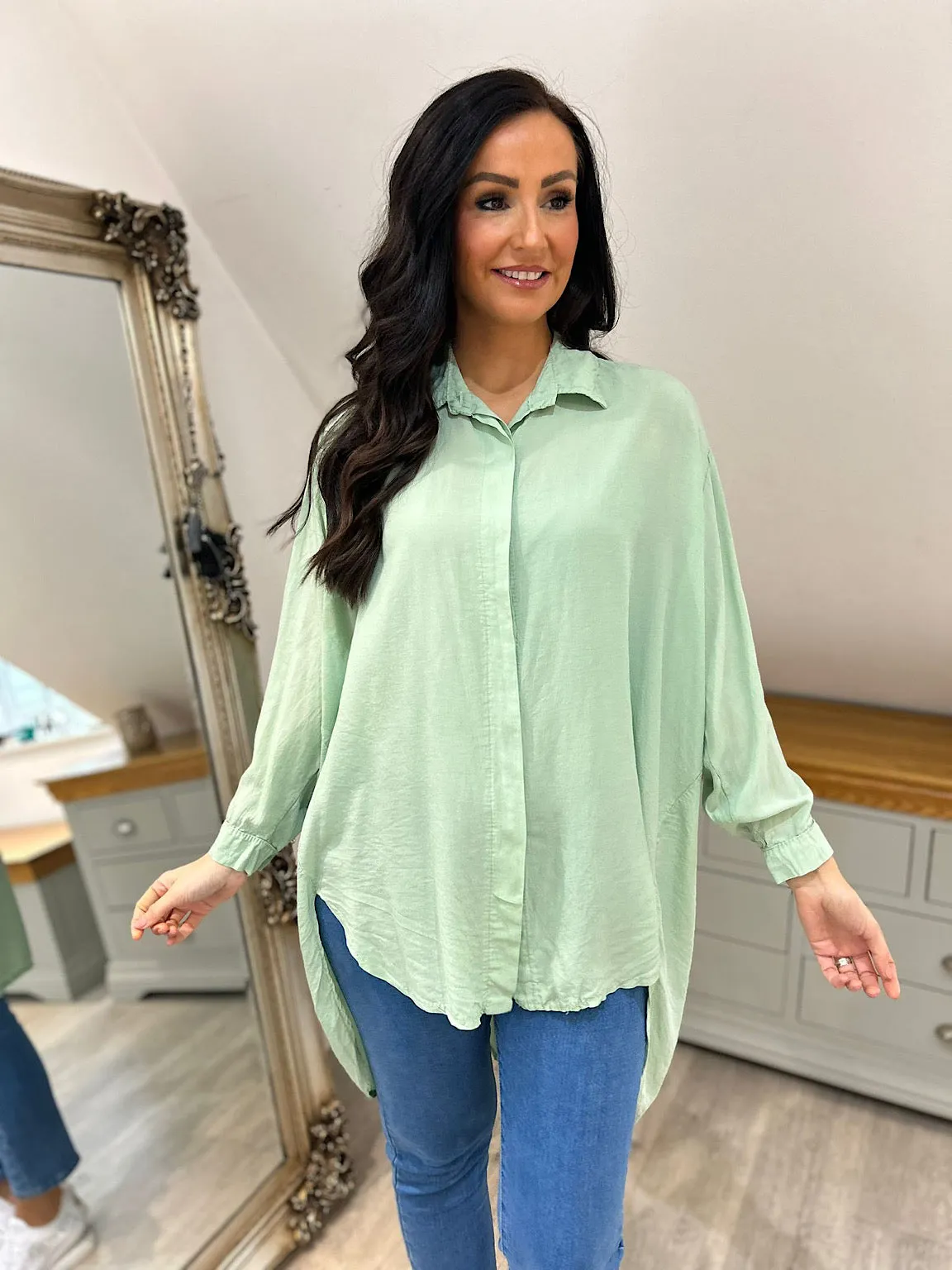 Green Sequin Star Blouse Simone