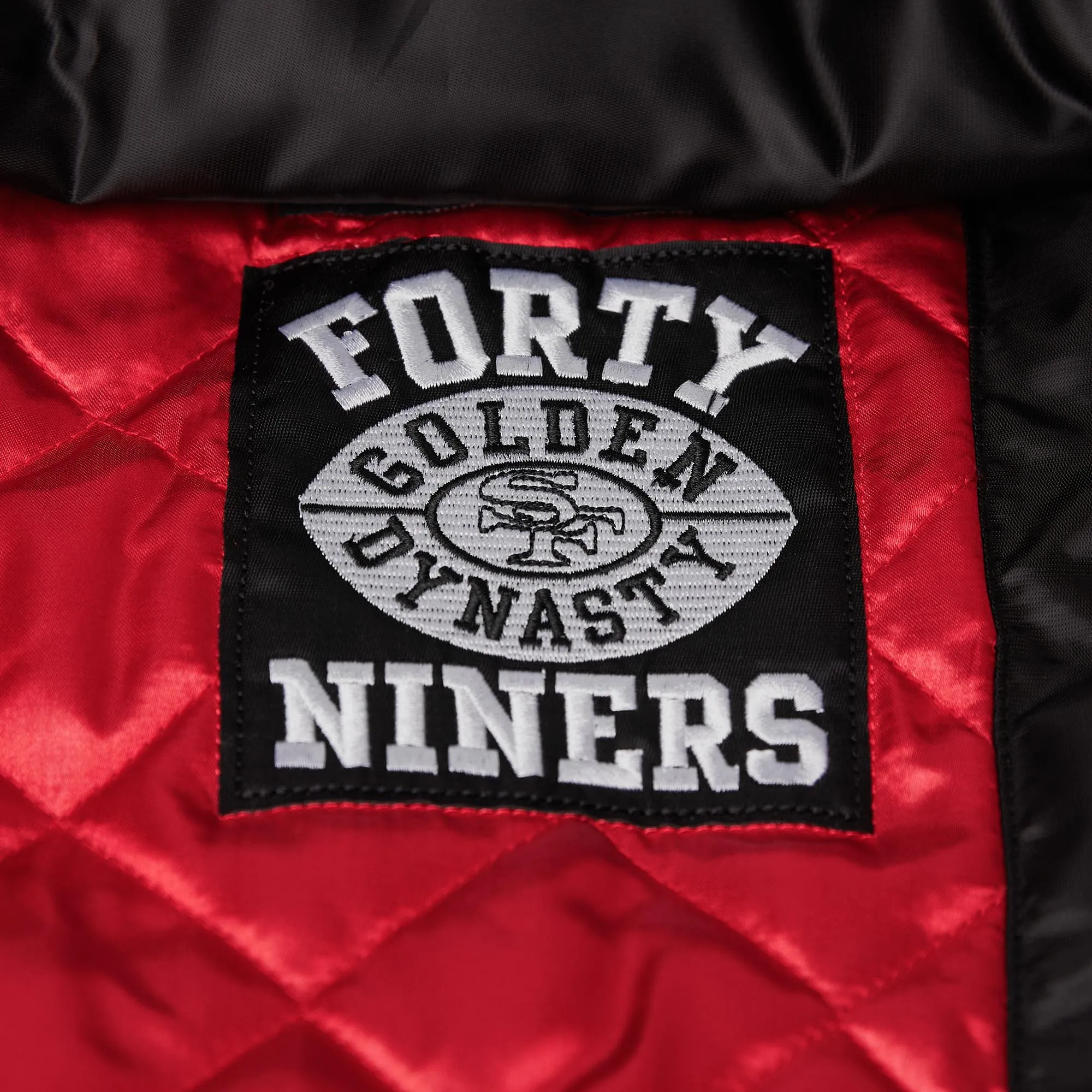 HOMAGE x Starter 49ers Blackout Satin Jacket