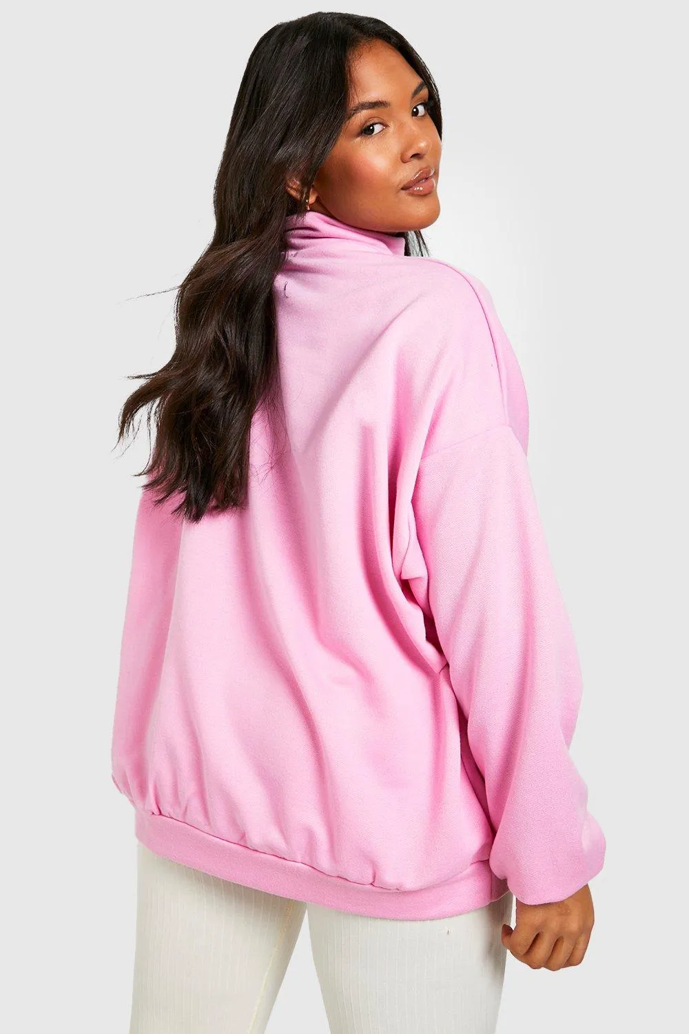 Hoodies & Sweatshirts | Plus Oversized Half Zip Sweater | boohoo