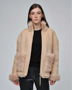  INUIKII Shearling Jacket Beige 