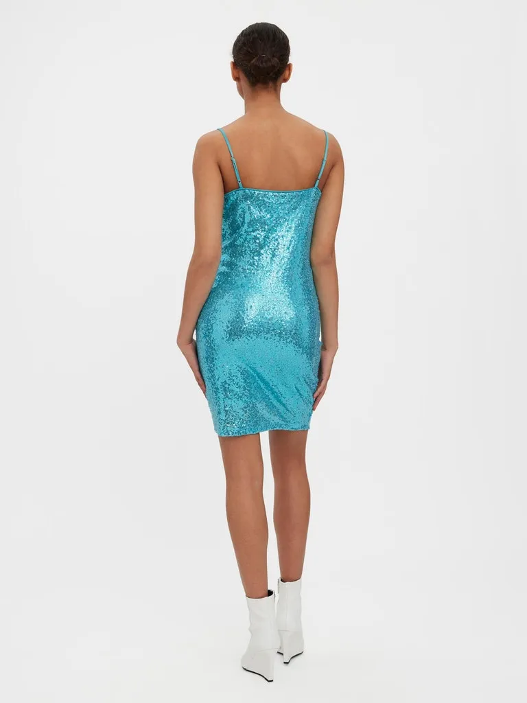 Kaje Cowl Neck Sequin Dress